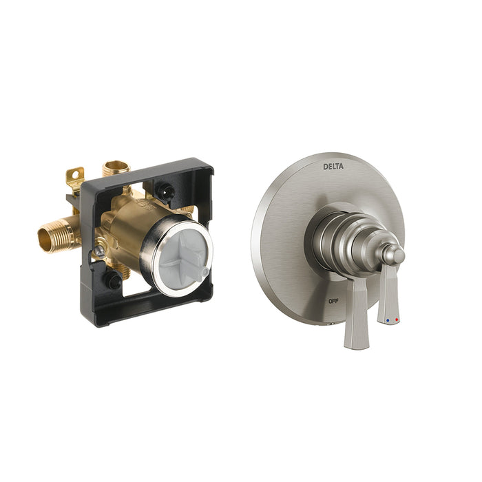 Dorval 2 Way Complete Shower Mixer - Wall Mount - 7" Brass/Stainless Steel