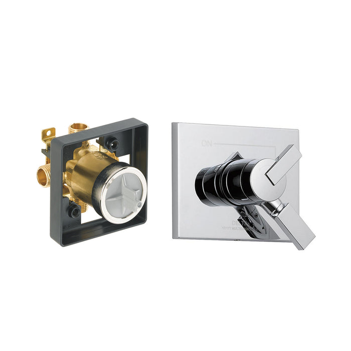 Vero 1 Way Complete Pressure Balance Shower Mixer - Wall Mount - 8" Brass/Polished Chrome