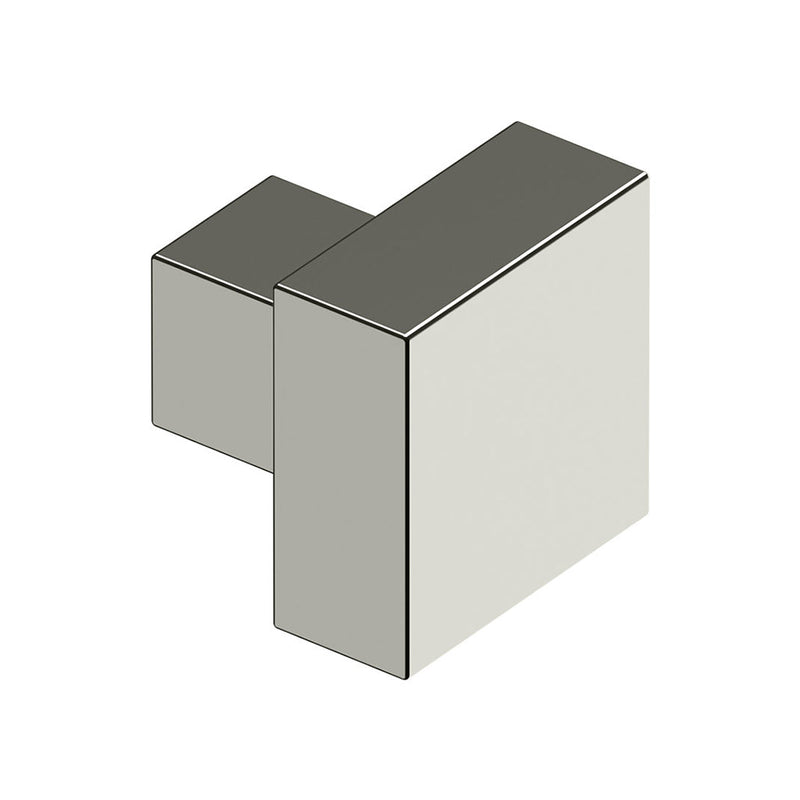 Square Cabinet Knob - Cabinet Mount - 2" Brass/Polished Nickel