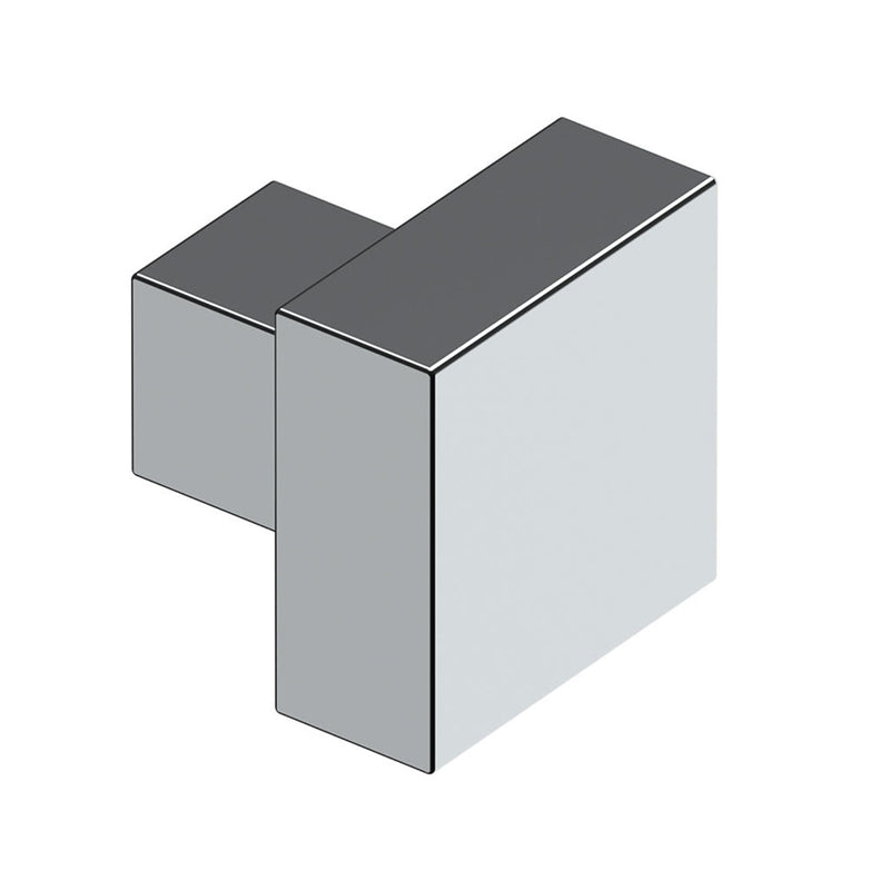 Square Cabinet Knob - Cabinet Mount - 2" Brass/Polished Chrome