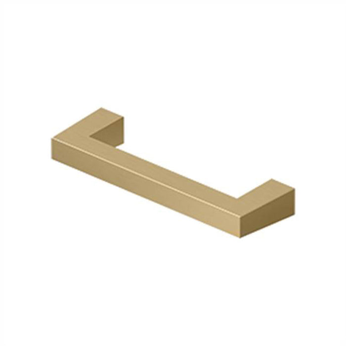 Square Cabinet Pull Handle - Cabinet Mount - 4" Brass/Brushed Brass