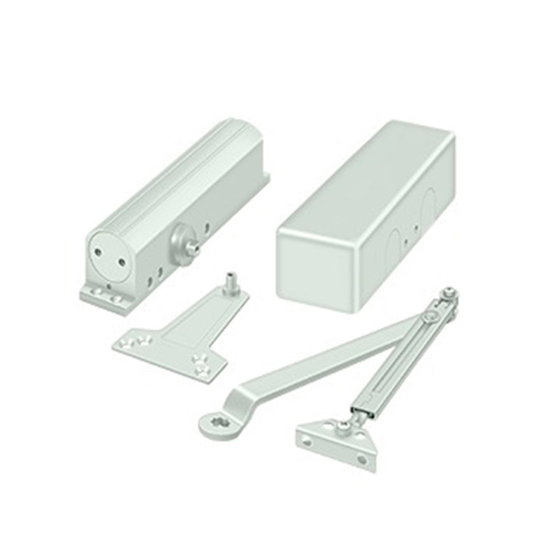 Universal Door Closer - Door Mount - 11" Aluminum/White