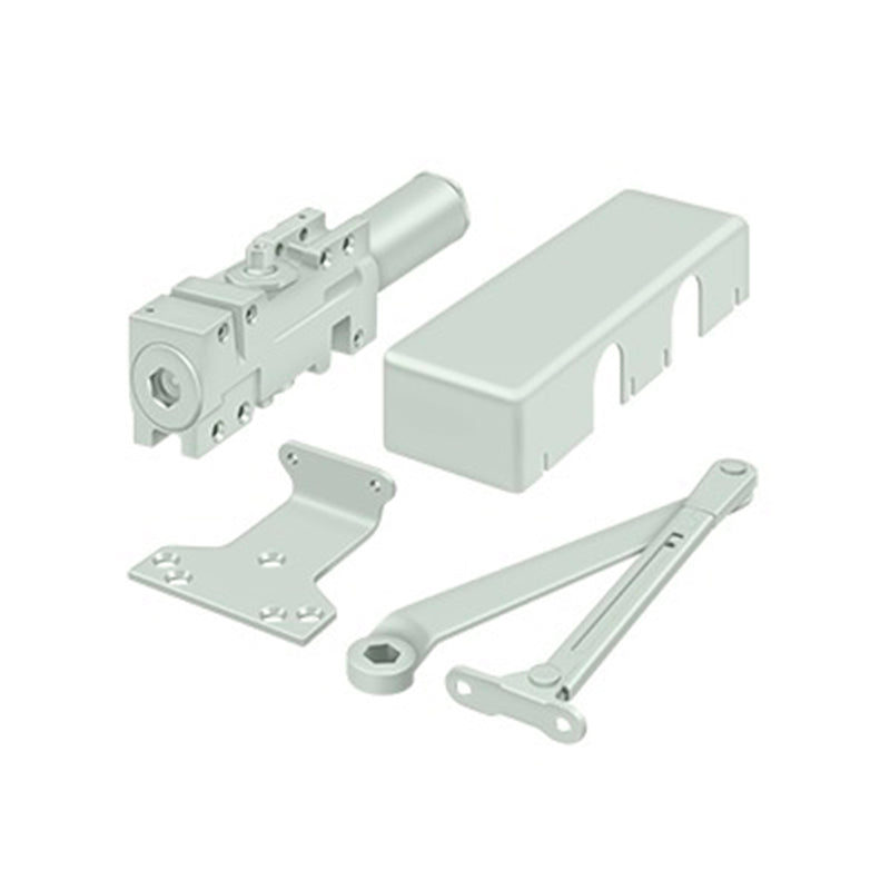 Universal Door Closer - Door Mount - 12" Cast Iron/White