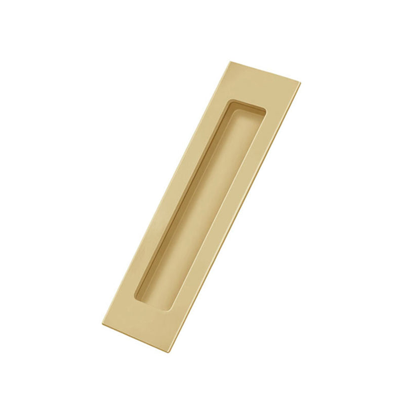 Rectangular Heavy Duty Pocket Door Lockset - Door Mount - 7" Brass/Brushed Brass
