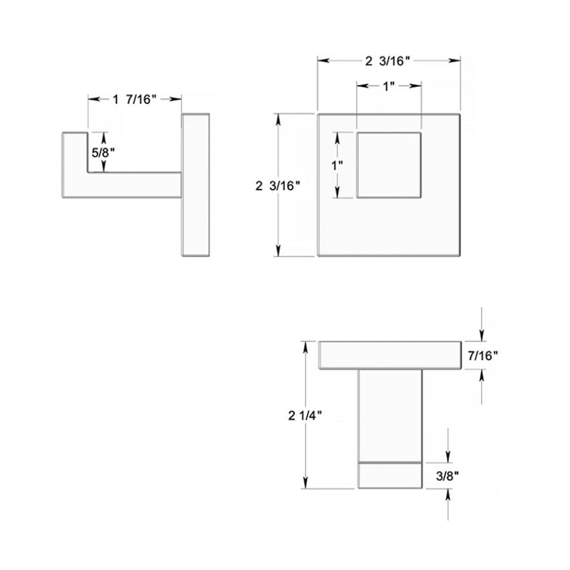 Mm Single Hook - Wall Mount - 3" Stainless Steel/Brushed Nickel