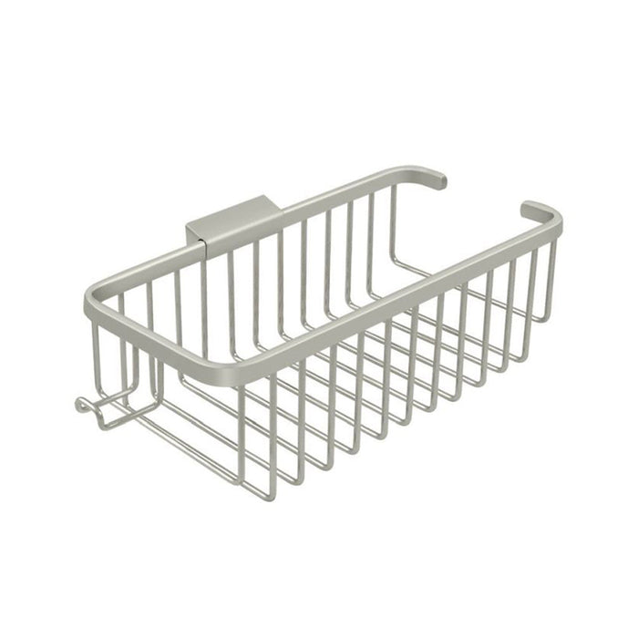 Wire Rectangular Shower Basket - Wall Mount - 11" Brass/Brushed Nickel
