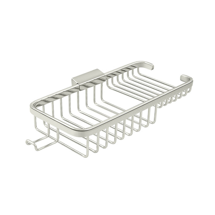 Wire Rectangular Shower Basket - Wall Mount - 11" Brass/Polished Nickel