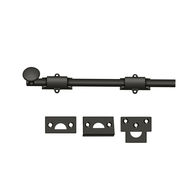Universal Surface Bolt - Door Mount - 12" Brass/Oil Rubbed Bronze
