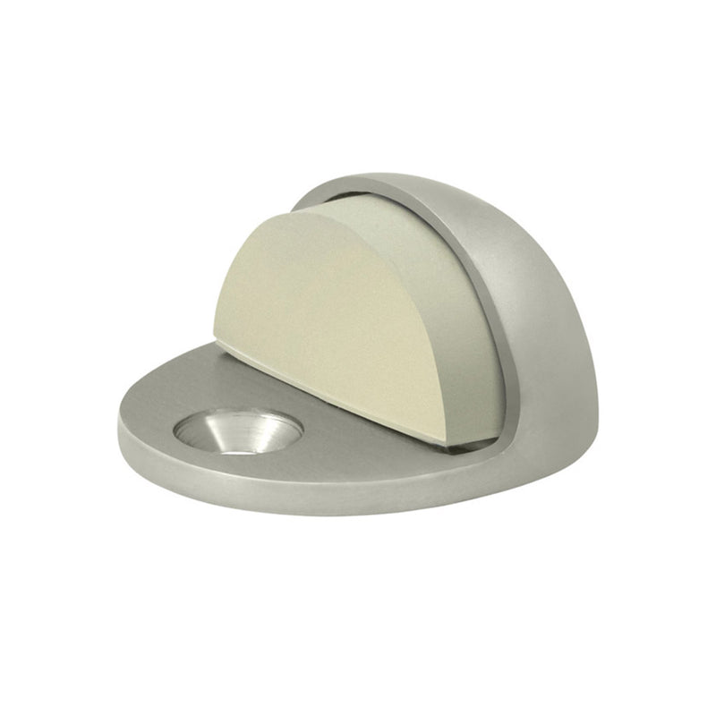 Dome Low Profile Door Stop - Floor Mount - 2" Brass/Brushed Nickel