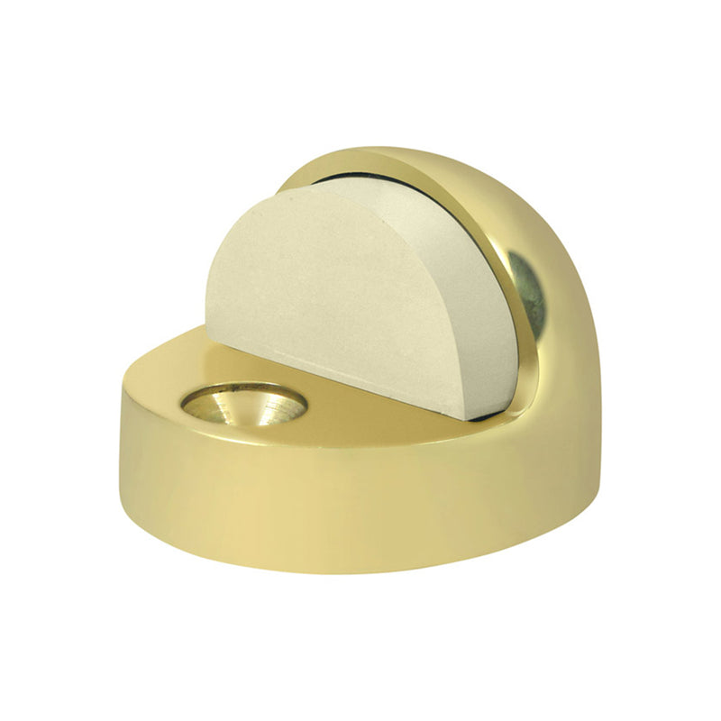 Dome High Profile Door Stop - Floor Mount - 2" Brass/Polished Brass