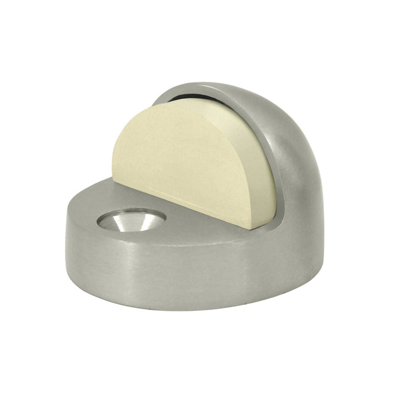 Dome High Profile Door Stop - Floor Mount - 2" Brass/Brushed Nickel