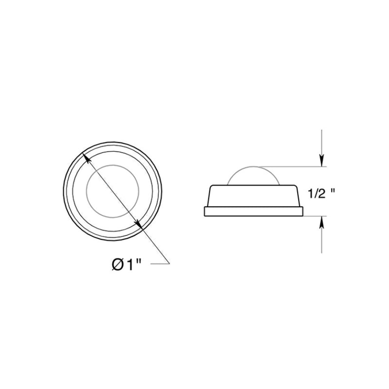 Universal Door Stop - Built-In - 1" Brass/Brushed Nickel