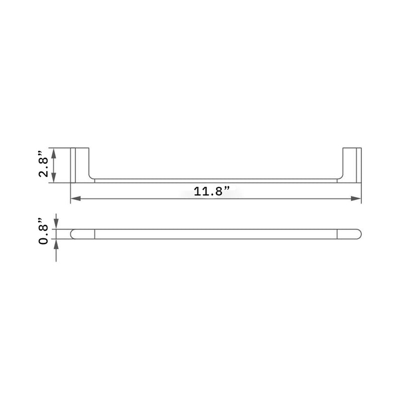 Moon Single Towel Bar - Wall Mount - 12" Brass/Polished Chrome