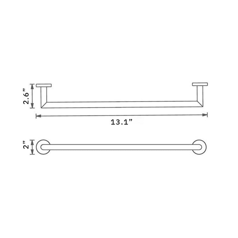 Munich Single Towel Bar - Wall Mount - 12" Brass/Satin Brass