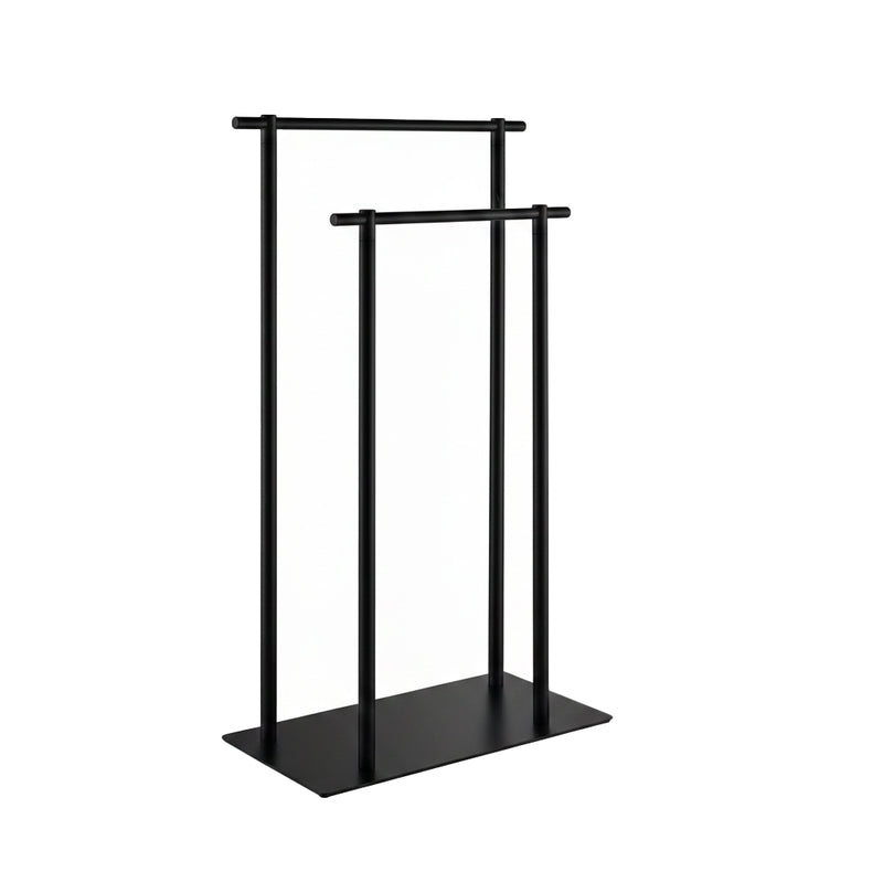 Munich Double Towel Bar - Free Standing - 33" Brass/Matt Black