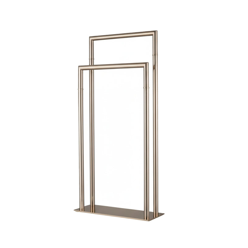 Zurich Double Towel Bar - Free Standing - 33" Brass/Brushed Nickel
