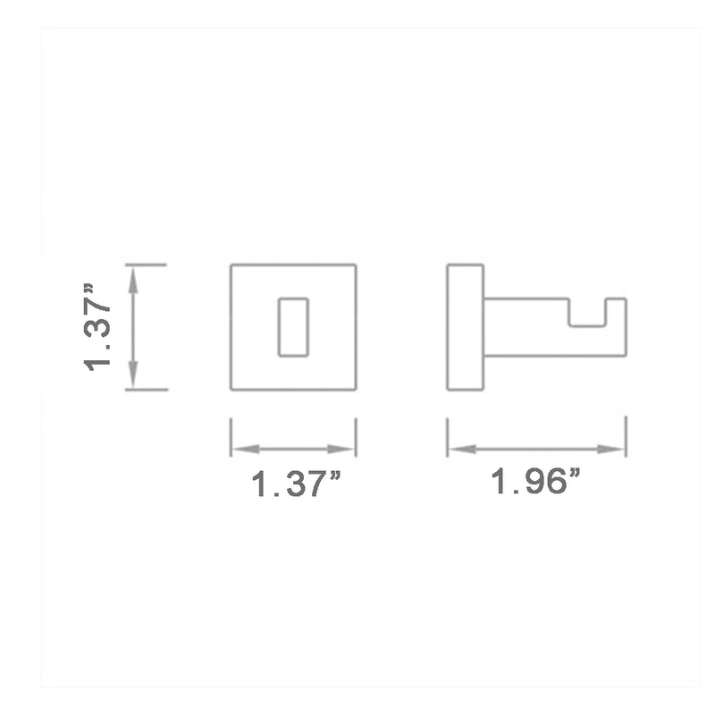 Alpha Single Hook - Wall Mount - 2" Brass/Polished Chrome