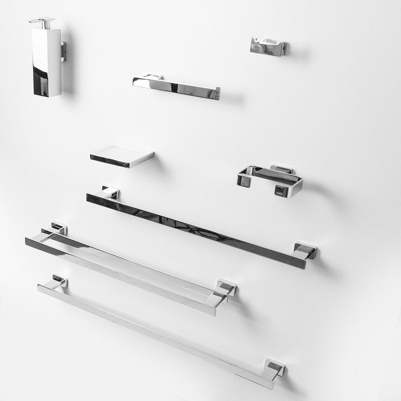 Noah Bathroom Accesories Set - Wall Mount - Brass/Polished Chrome
