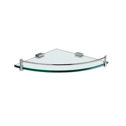 Polished Chrome Corner Mounted Double Glass Shower Shelf Bathroom