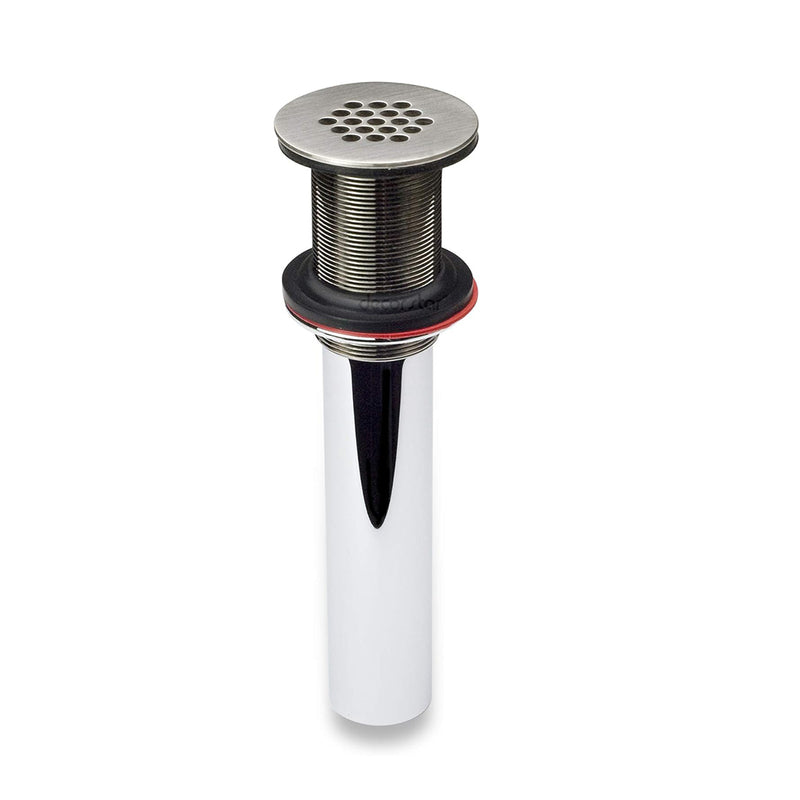 Universal Without Overflow Grid Strainer Sink Drain - Single Hole - 2" Brass/Brushed Nickel