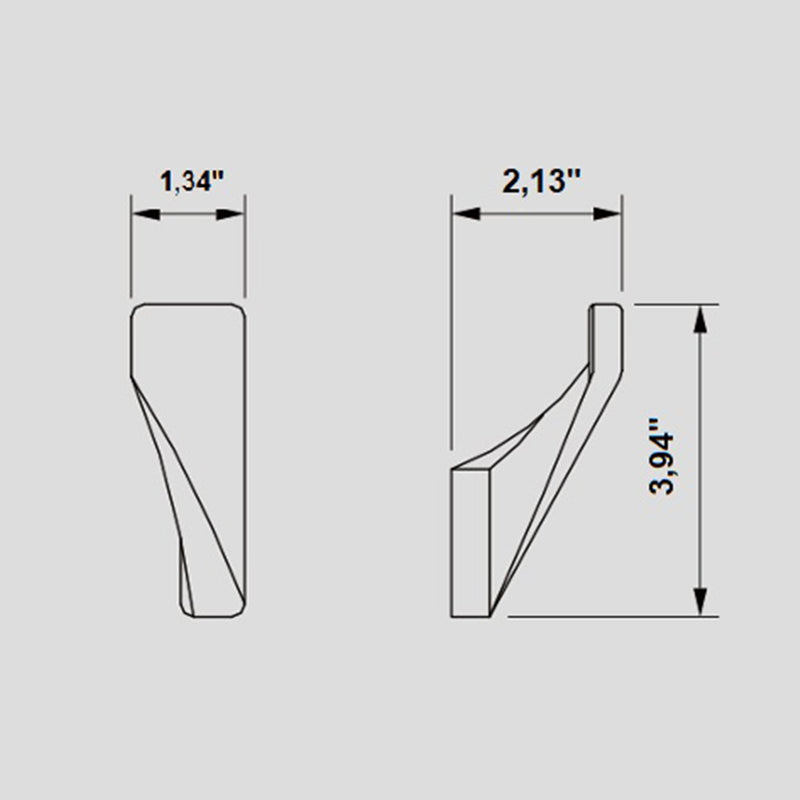 Alice 1 Single Hook - Wall Mount - 2"