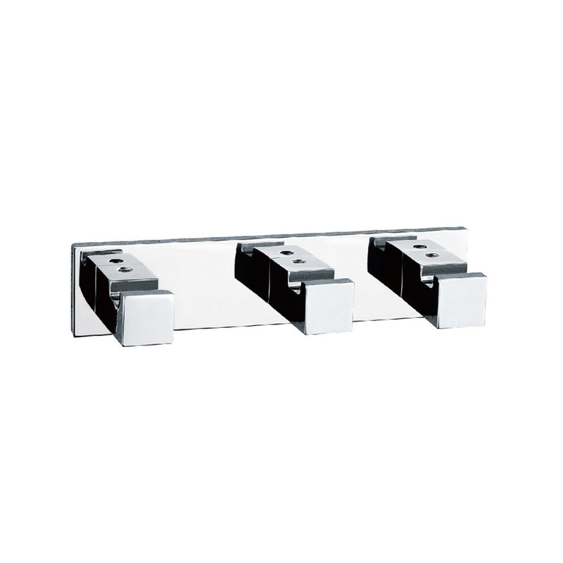 Luk 2 Triple Hook - Wall Mount - 6" Brass/Polished Chrome