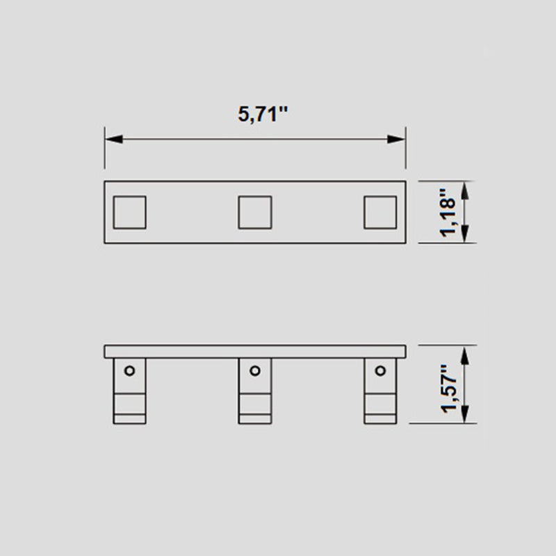 Luk 2 Triple Hook - Wall Mount - 6" Brass/Polished Chrome