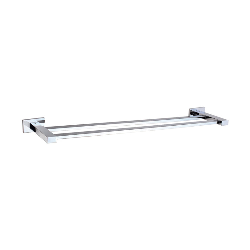 Luk 2 Double Towel Bar - Wall Mount - 24" Brass/Polished Chrome