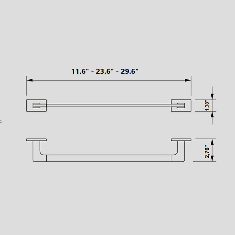 Luk 2 Single Towel Bar - Wall Mount