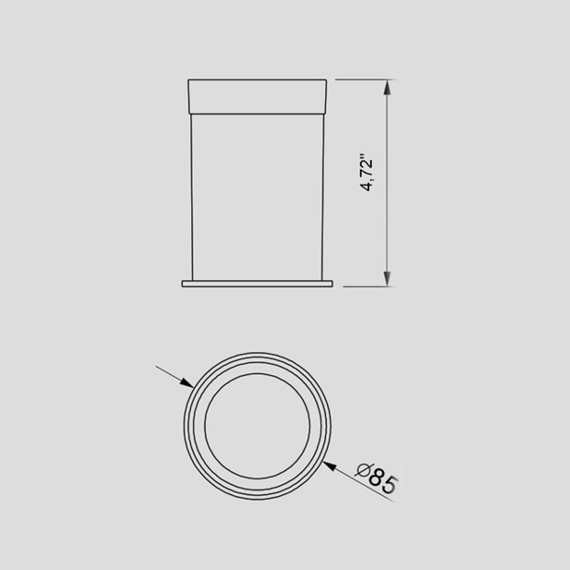 Universal Toothbrush Holder - Free Standing - 5" Stainless Steel/Glass/Polished Chrome