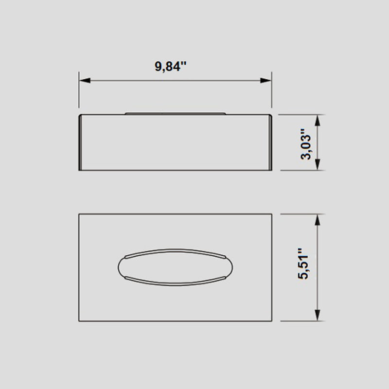 Universal Tissue Box - Wall Or Free Installation - 10" Stainless Steel/Polished Chrome