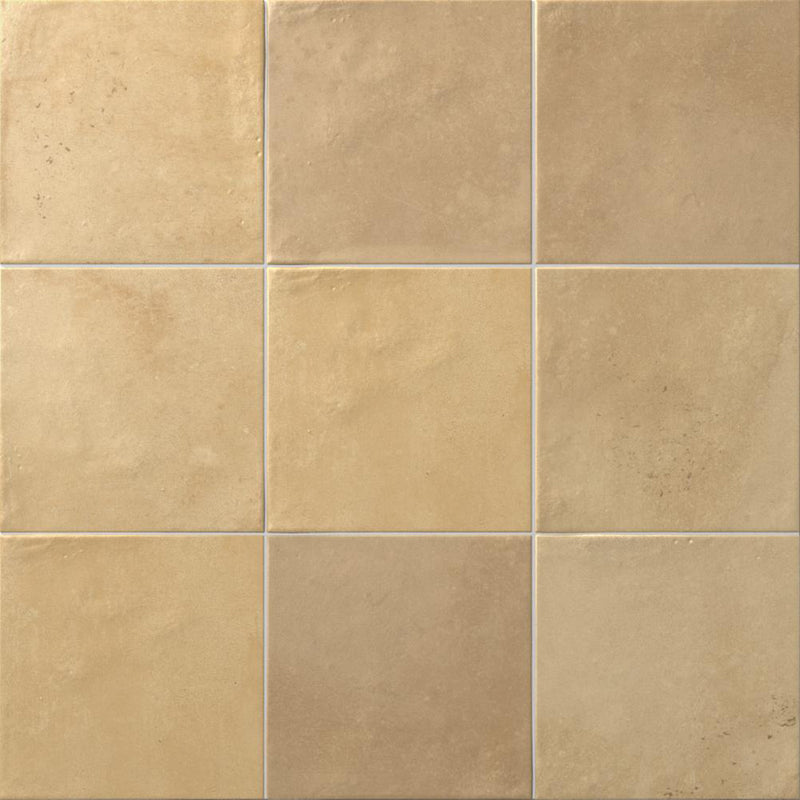 Agadir Cotto Dark Floor Tile - Wall Or Floor Mount - 5.8 x 5.8" Porcelain/Matt Beige