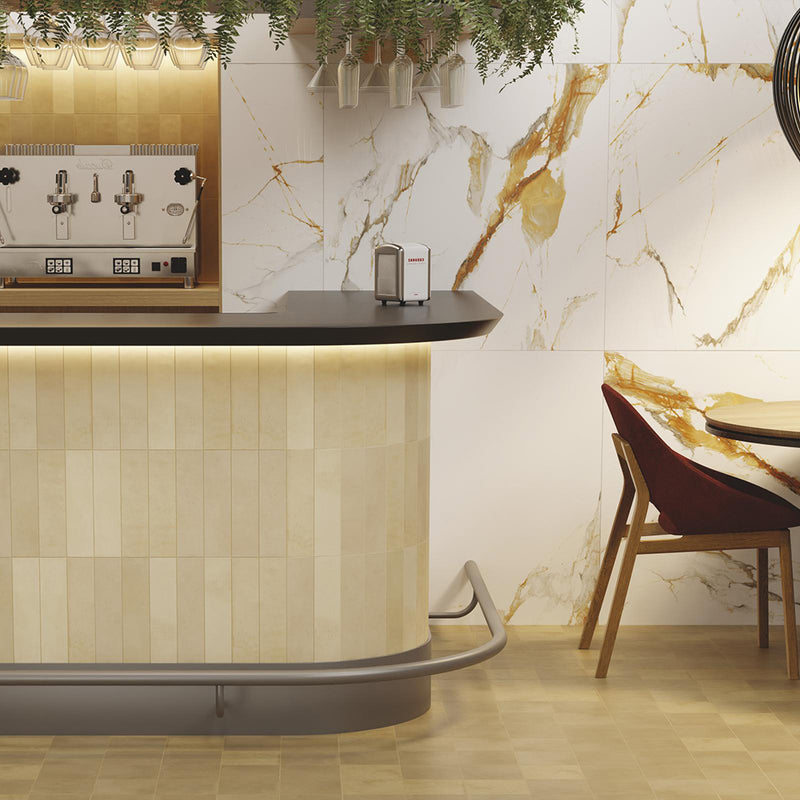 Agadir Cotto Dark Floor Tile - Wall Or Floor Mount - 5.8 x 5.8" Porcelain/Matt Beige