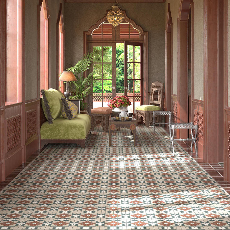 Balmoral Floor Tile - Wall Or Floor Mount - 7.9 x 7.9" Porcelain/Matt