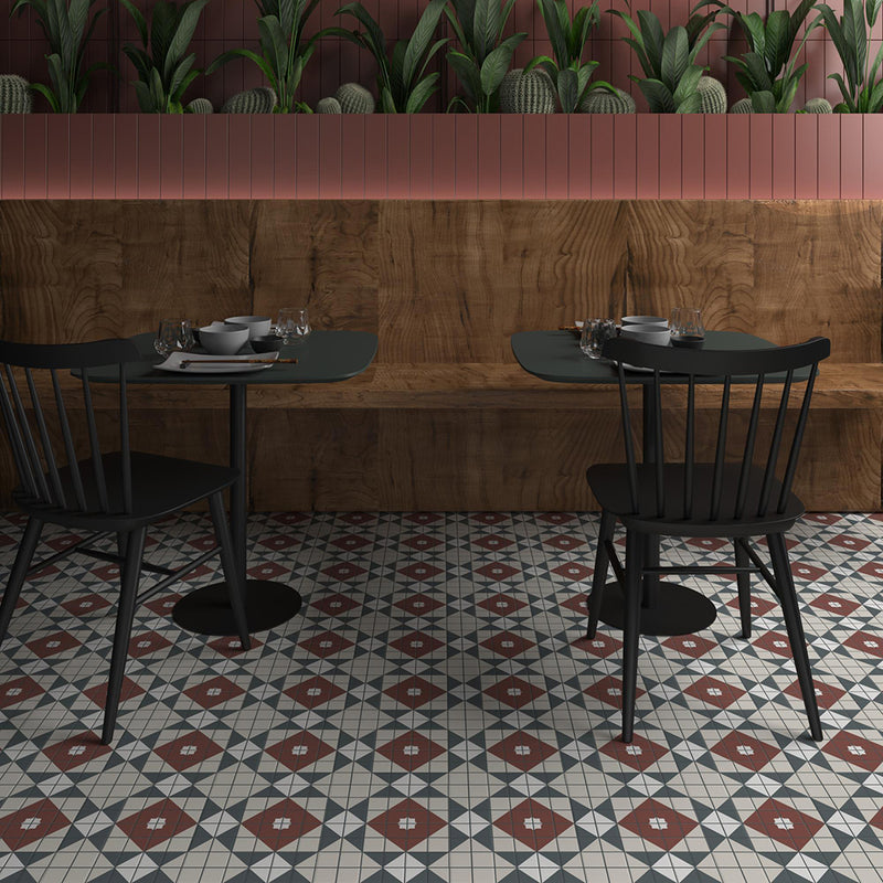 Balmoral Floor Tile - Wall Or Floor Mount - 7.9 x 7.9" Porcelain/Matt