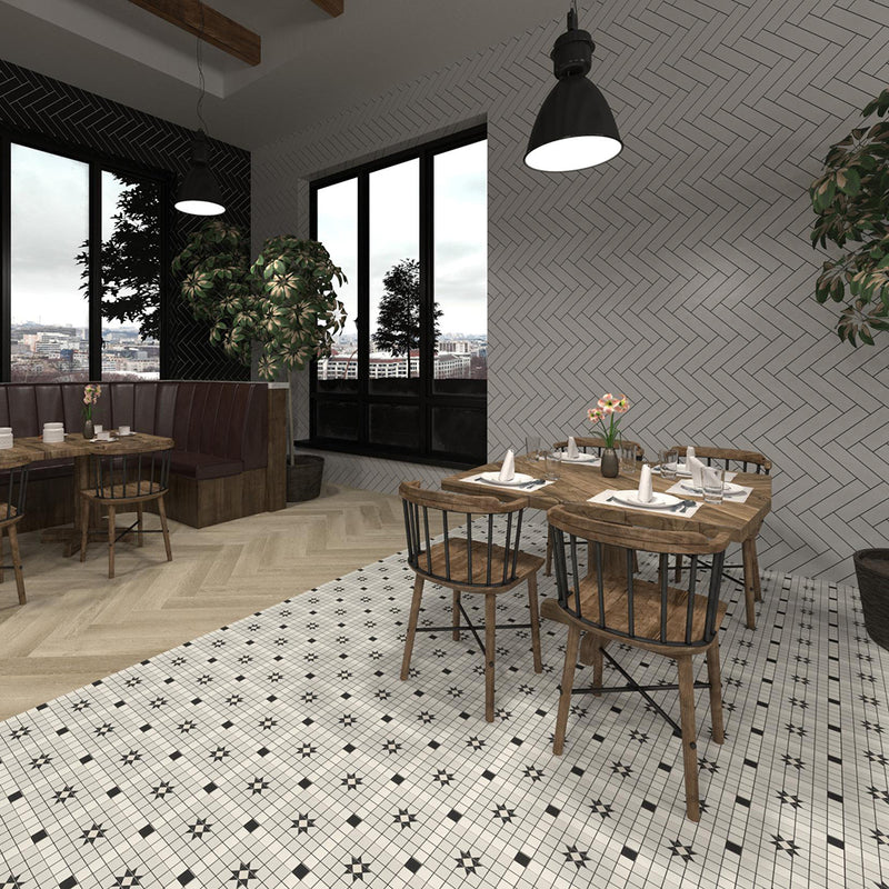 Buckingham Floor Tile - Wall Or Floor Mount - 7.9 x 7.9" Porcelain/Matt