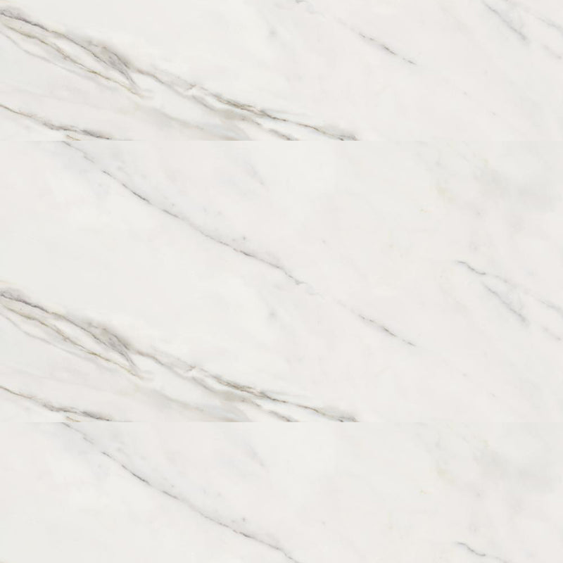 Calacatta Floor Tile - Wall Or Floor Mount - 23.6 x 47.2" Porcelain/Super White