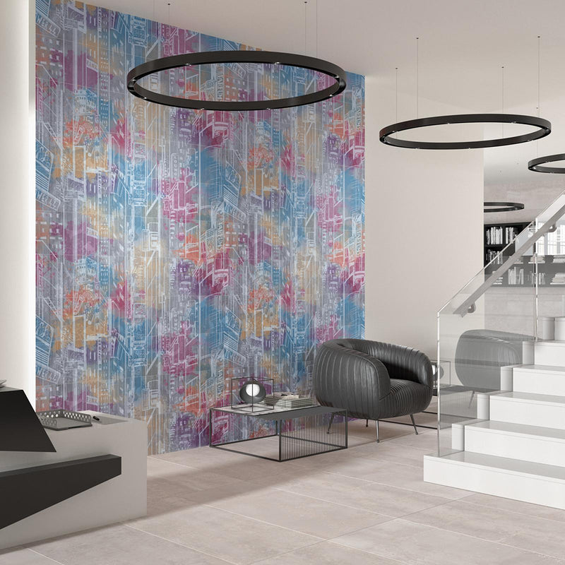 Fancy Floor Tile - Wall Or Floor Mount - 23.6 x 47.2" Porcelain/Grey