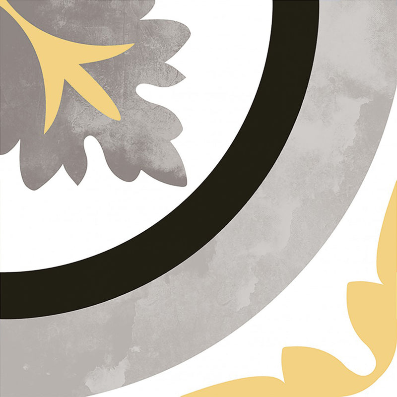 Ornamental Mustard Floor Tile - Wall Or Floor Mount - 7.9 x 7.9" Porcelain/Matt