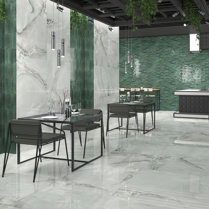 Selene Grey Floor Tile - Wall Or Floor Mount - 35.4 x 35.4" Porcelain/Deep Gray - Piece : 8.72 SqFt = $ 8.71 / Box: 8.72 Sqft = $ 76.00 - Pieces Per Box: 1 Unit