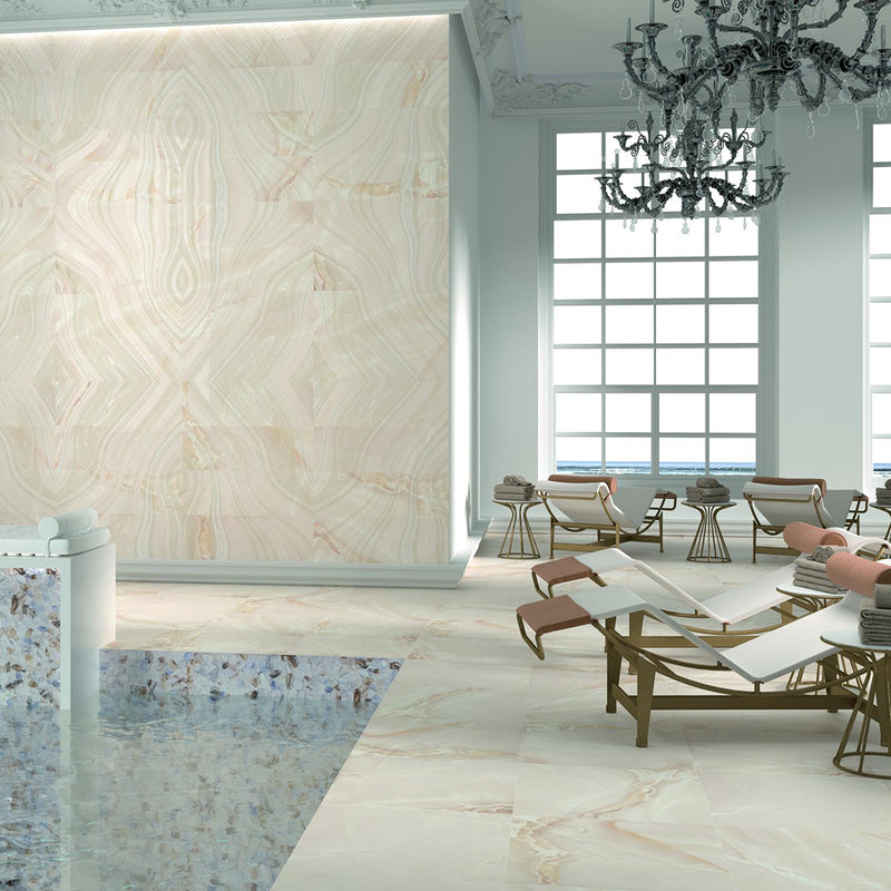 Selene Light Floor Tile - Wall Or Floor Mount - 23.6 x 23.6" Porcelain/Satin