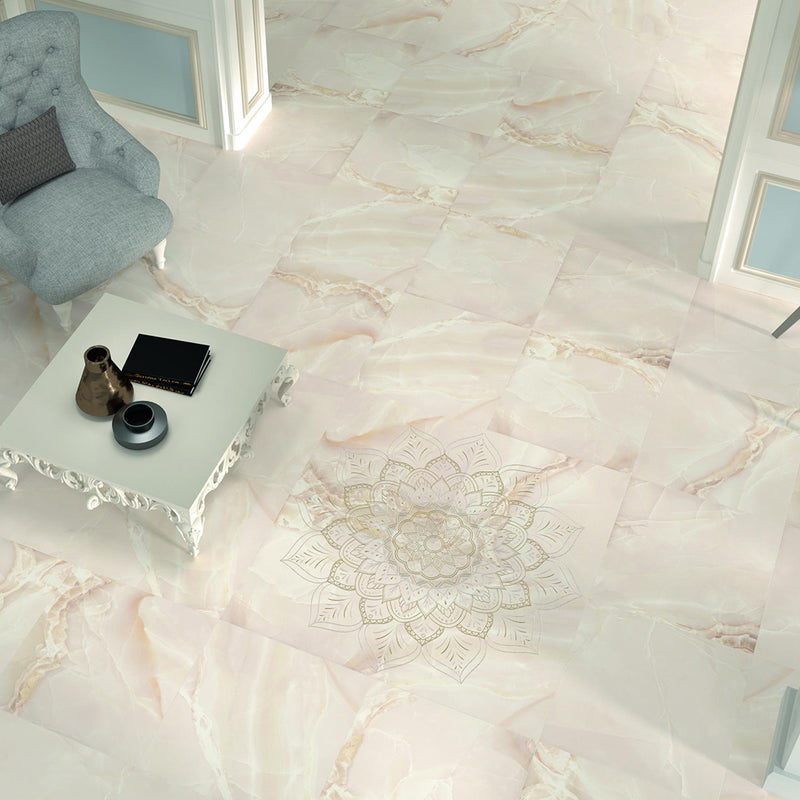 Selene Light Floor Tile - Wall Or Floor Mount - 23.6 x 23.6" Porcelain/Satin