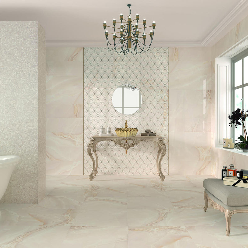 Selene Light Floor Tile - Wall Or Floor Mount - 23.6 x 23.6" Porcelain/Satin