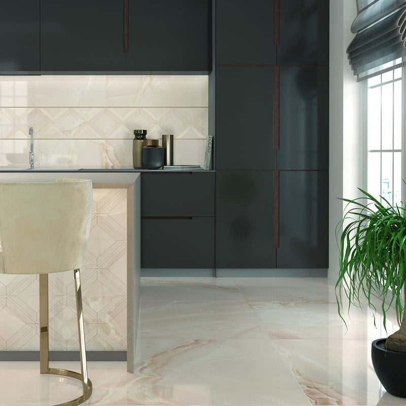 Selene Light Floor Tile - Wall Or Floor Mount - 35.4 x 35.4" Porcelain/Polished - Piece : 8.72 SqFt = $ 8.71 /  Box: 8.72 Sqft = $ 76.00 - Pieces Per Box: 1 Unit