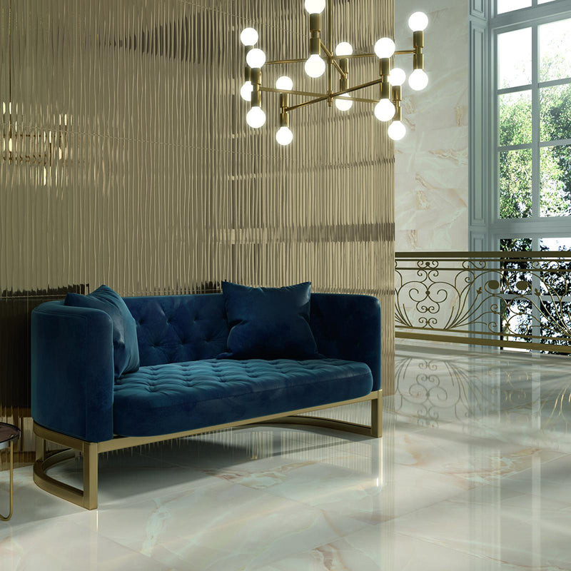 Selene Light Floor Tile - Wall Or Floor Mount - 35.4 x 35.4" Porcelain/Polished - Piece : 8.72 SqFt = $ 8.71 /  Box: 8.72 Sqft = $ 76.00 - Pieces Per Box: 1 Unit