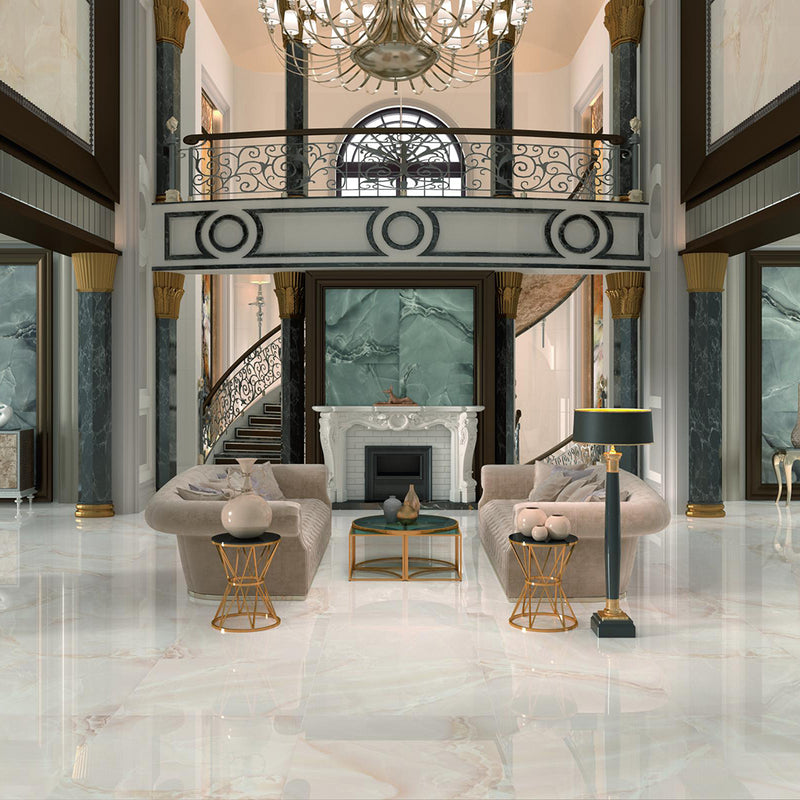 Selene Light Floor Tile - Wall Or Floor Mount - 35.4 x 35.4" Porcelain/Polished - Piece : 8.72 SqFt = $ 8.71 /  Box: 8.72 Sqft = $ 76.00 - Pieces Per Box: 1 Unit