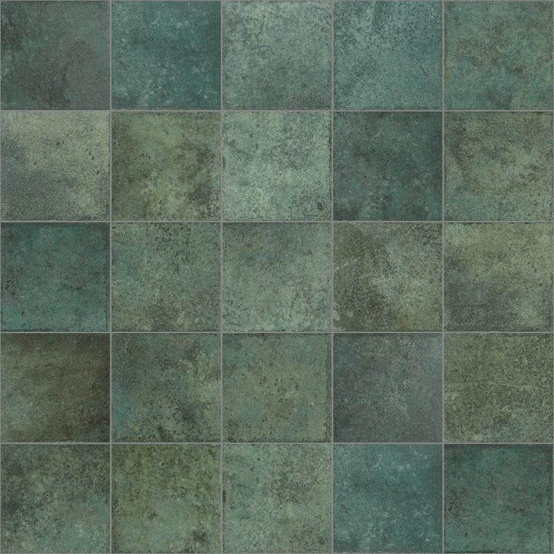 Tahiti Emerald Anti-Slip Floor Tile - Wall Or Floor Mount - 5.8 x 5.8" Porcelain/Matt Green