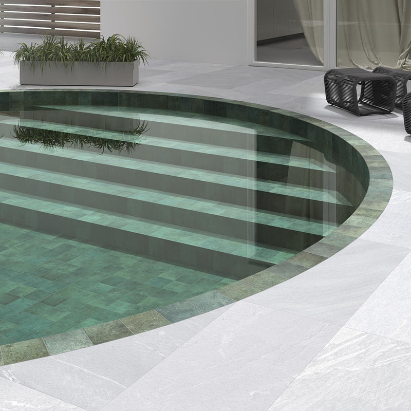 Tahiti Emerald Anti-Slip Floor Tile - Wall Or Floor Mount - 5.8 x 5.8" Porcelain/Matt Green