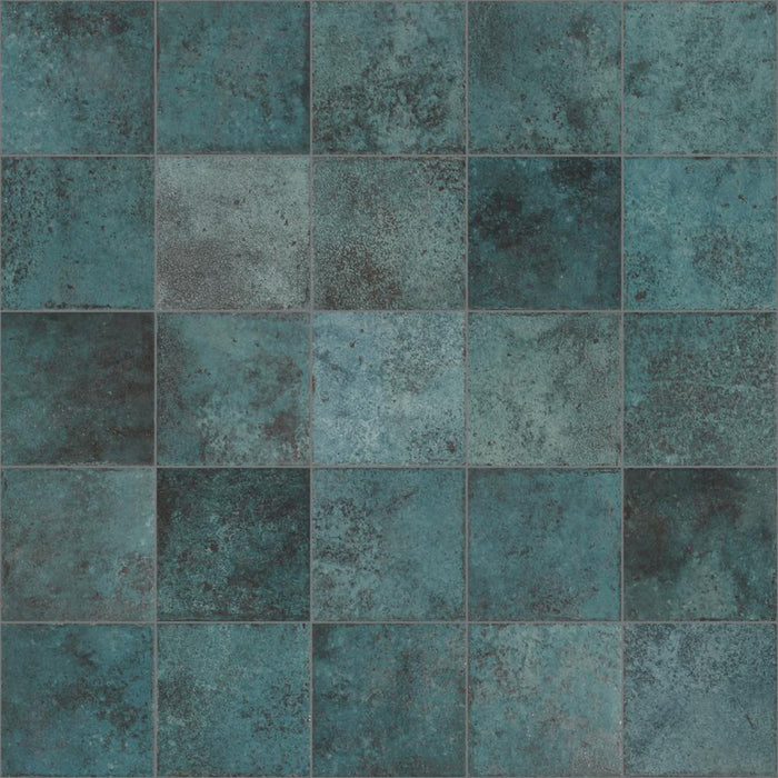 Tahiti Turquoise Anti-Slip Floor Tile - Wall Or Floor Mount - 5.8 x 5.8" Porcelain/Matt Blue - Piece : 0.23 SqFt = $ 8.78 / Box: 10.23 Sqft = $ 90.00 - Pieces Per Box: 44 Units