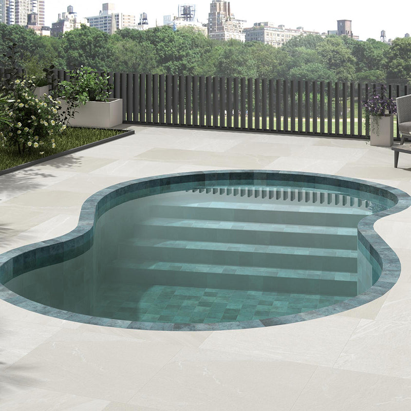 Tahiti Turquoise Anti-Slip Floor Tile - Wall Or Floor Mount - 5.8 x 5.8" Porcelain/Matt Blue